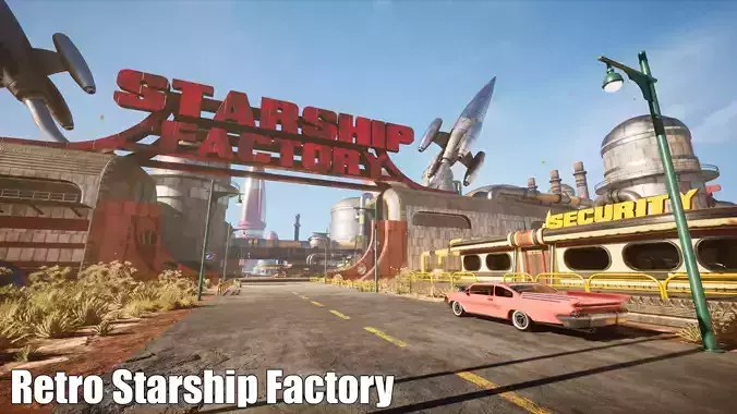 Atompunk rocket factory - Unreal Engine -