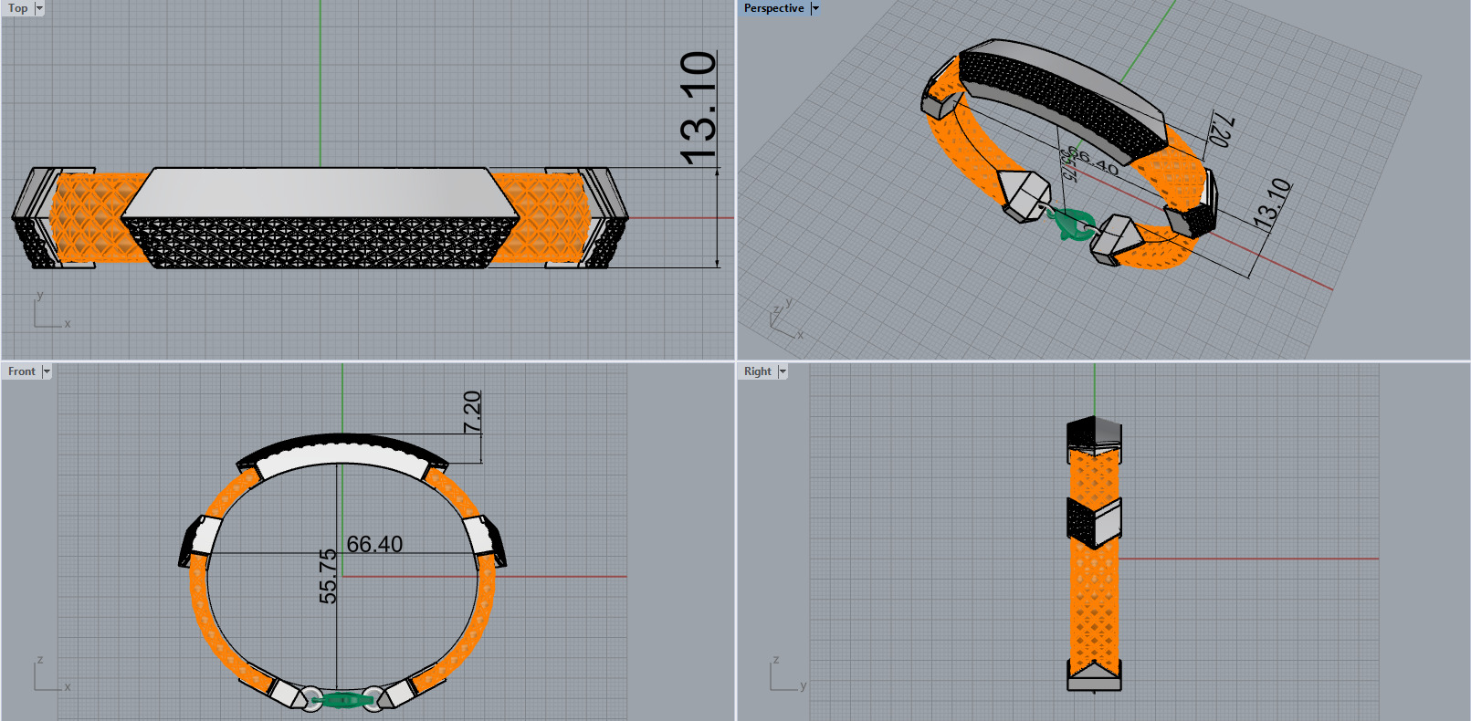 Man bracelet model 1328 3D print model_1