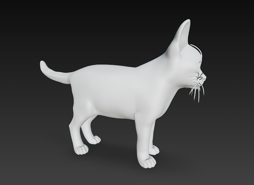 Cat Orange 3D Model Basic - Low Poly Simple Low-poly 3D model_11