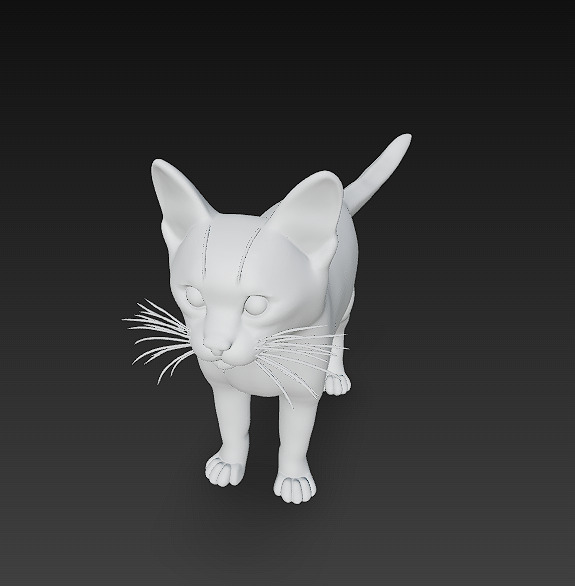 Cat Orange 3D Model Basic - Low Poly Simple Low-poly 3D model_7