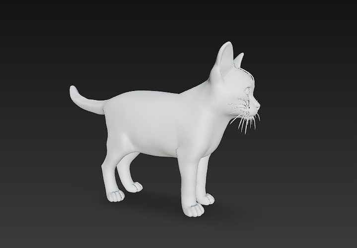 Cat Orange 3D Model Basic - Low Poly Simple Low-poly 3D model_8
