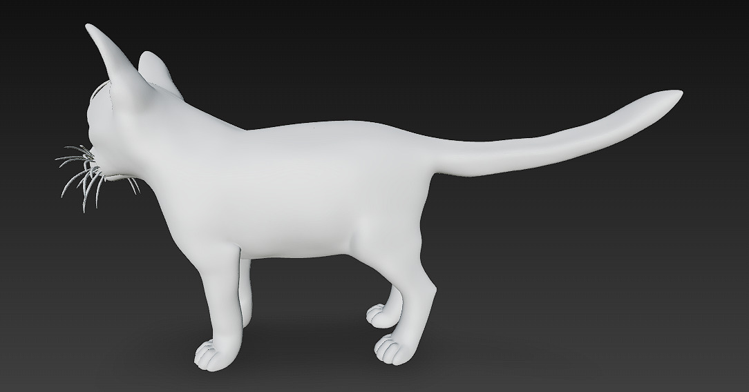 Cat Orange 3D Model Basic - Low Poly Simple Low-poly 3D model_9