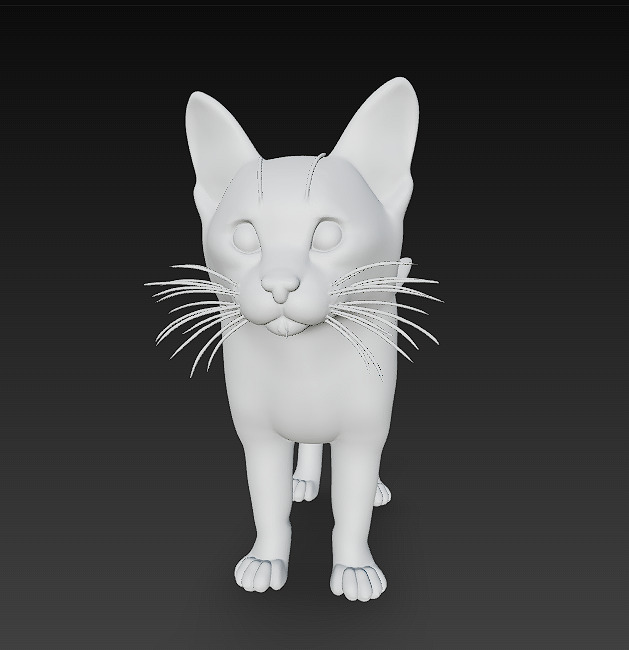 Cat Orange 3D Model Basic - Low Poly Simple Low-poly 3D model_10