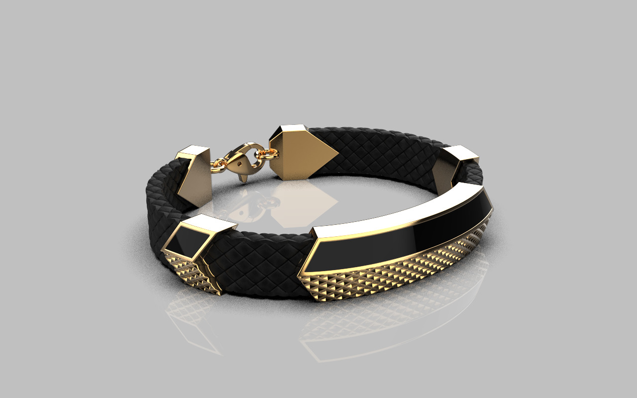 Man bracelet with enamel model 1329 3D print model_4