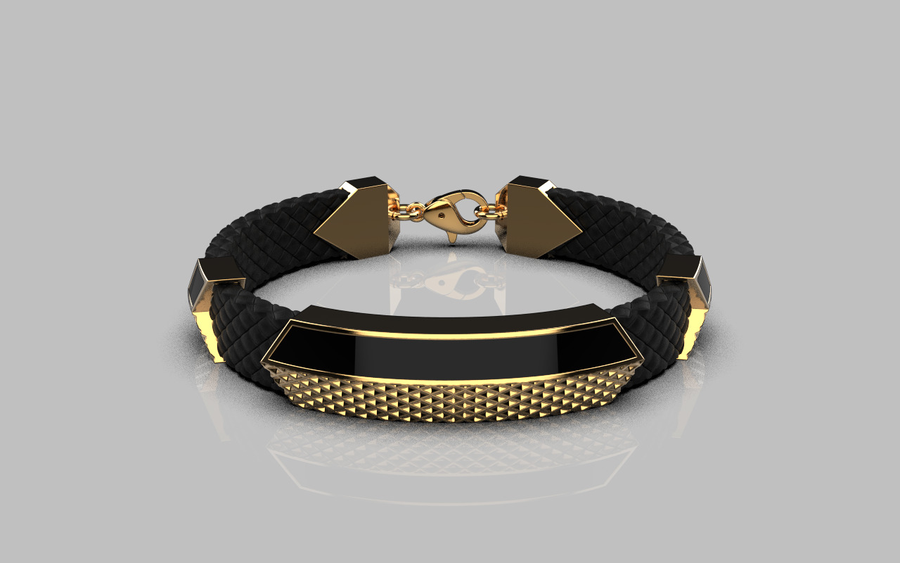 Man bracelet with enamel model 1329 3D print model_3