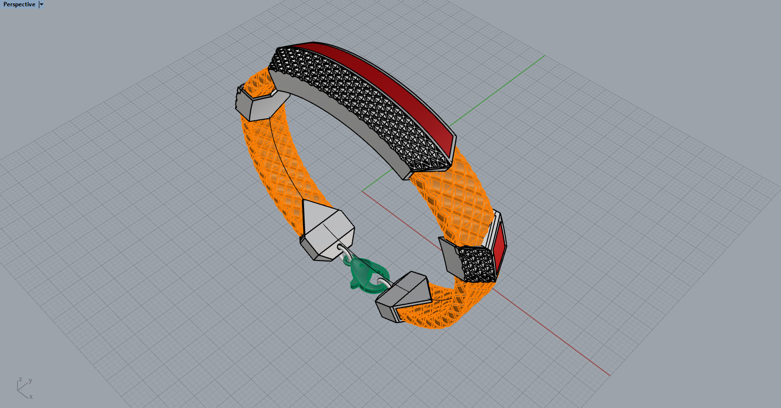 Man bracelet with enamel model 1329 3D print model_9