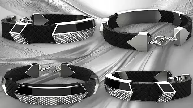 Man bracelet with enamel model 1329 3D print model