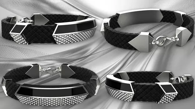 Man bracelet with enamel model 1329 3D print model_0