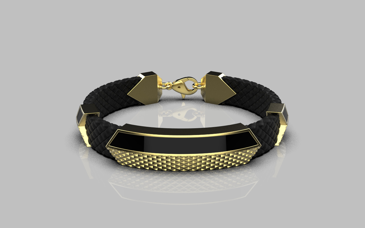 Man bracelet with enamel model 1329 3D print model_11
