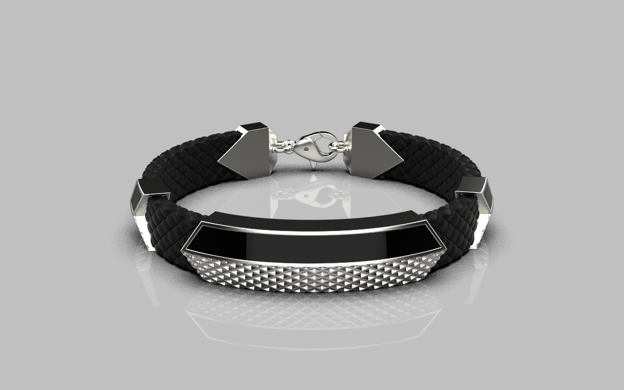 Man bracelet with enamel model 1329 3D print model_15