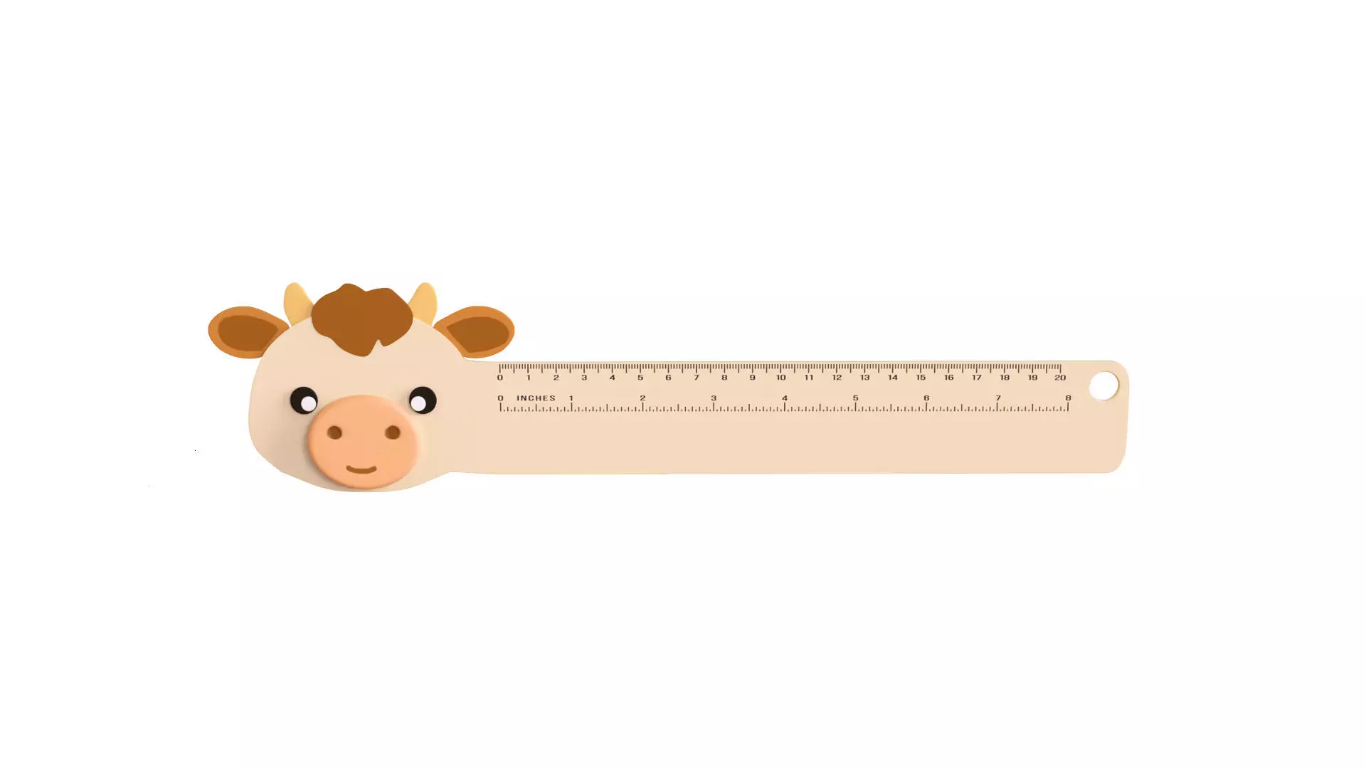 Cow Ruler  Low-poly 3D model_0
