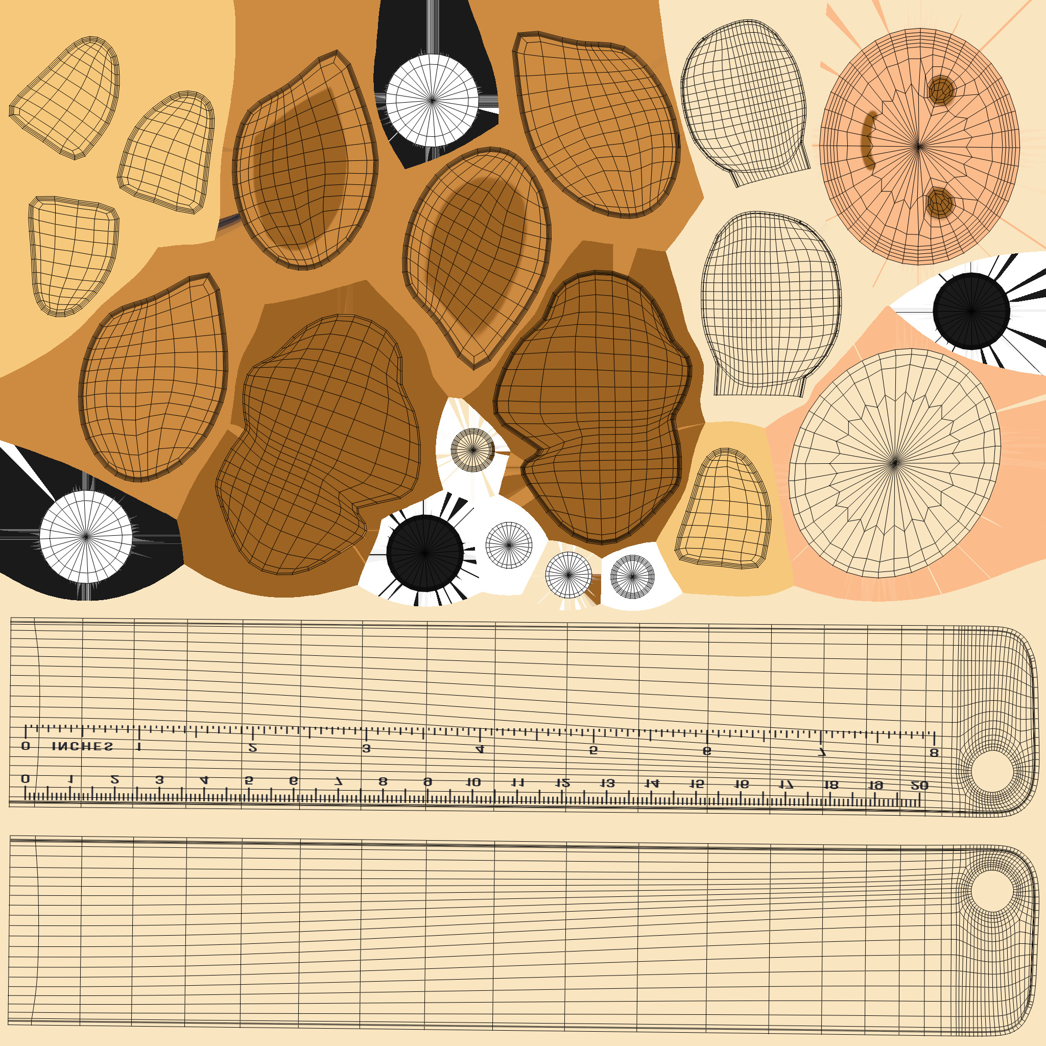 Cow Ruler  Low-poly 3D model_6