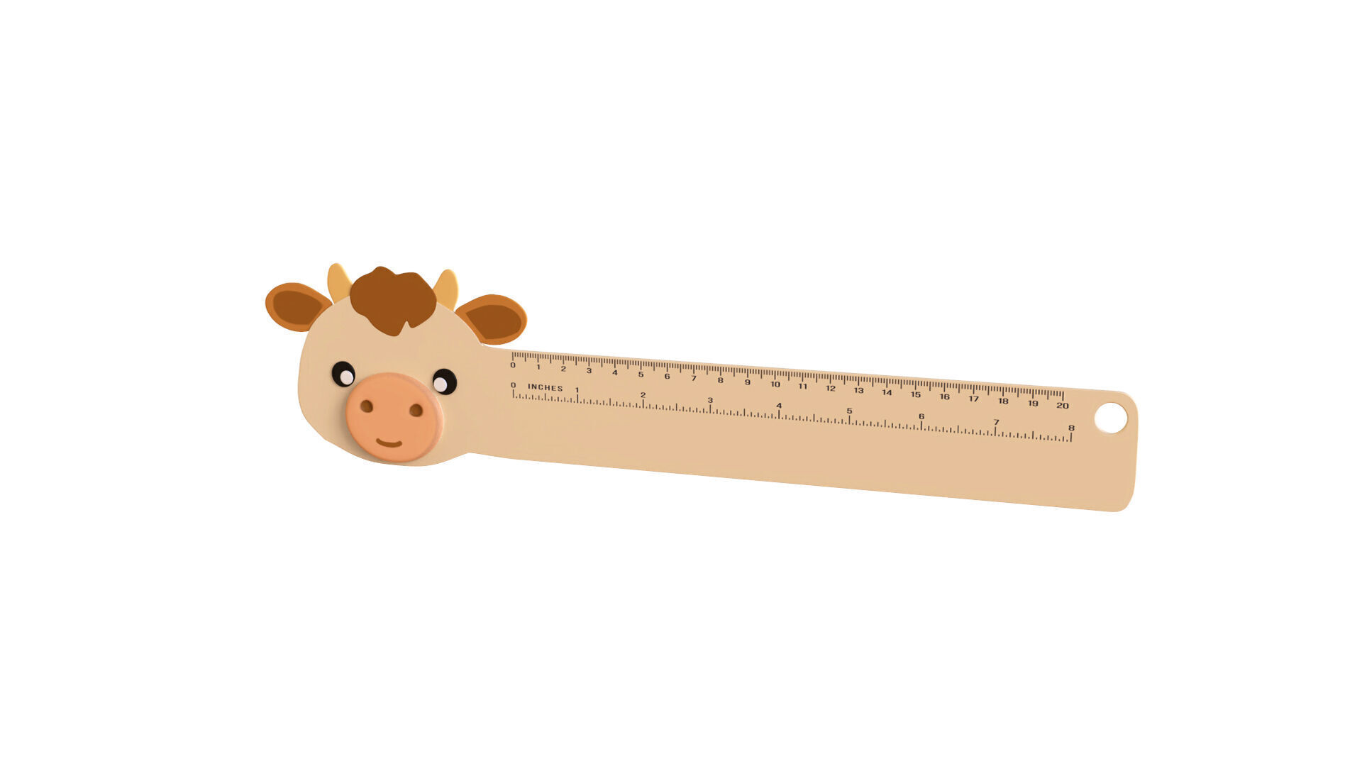Cow Ruler  Low-poly 3D model_1