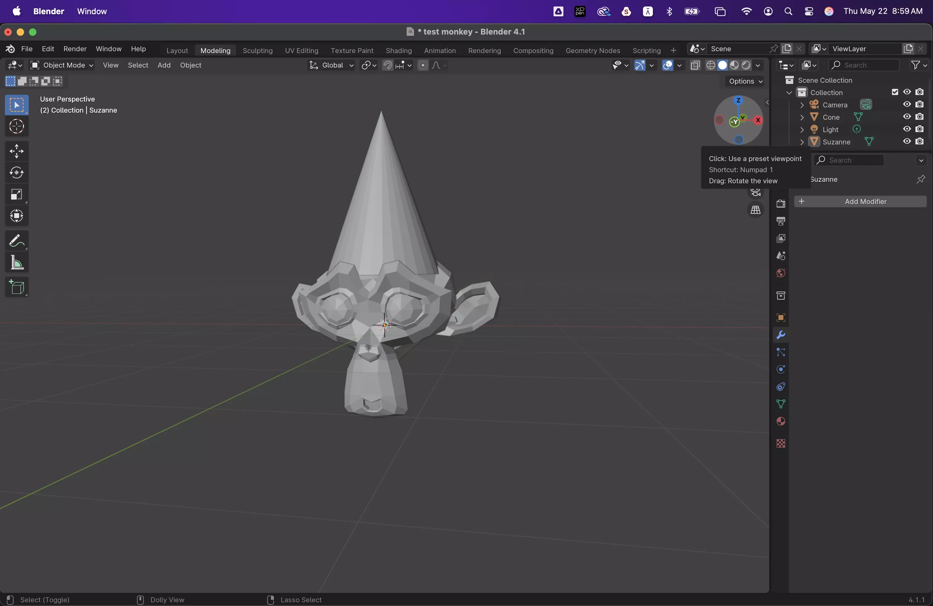 Test Monkey with Party Hat Free 3D print model
