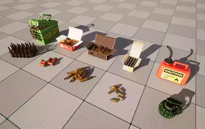 Stylized Game Ready Ammo Pickup Pack