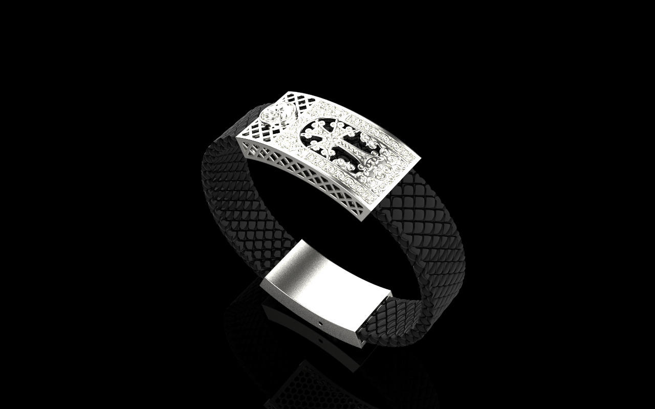 Man cross bracelet model 1331 3D print model_9