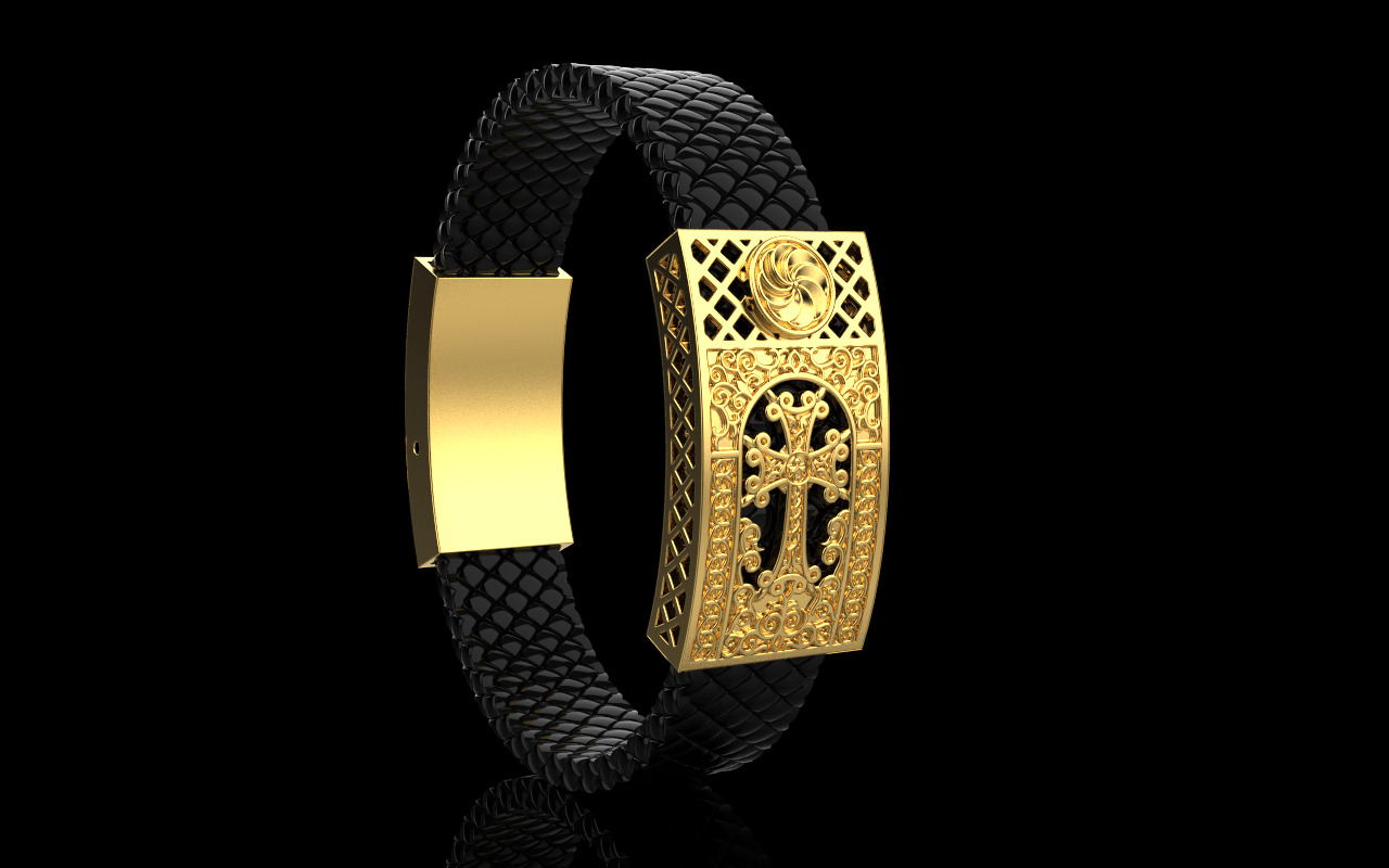 Man cross bracelet model 1331 3D print model_18
