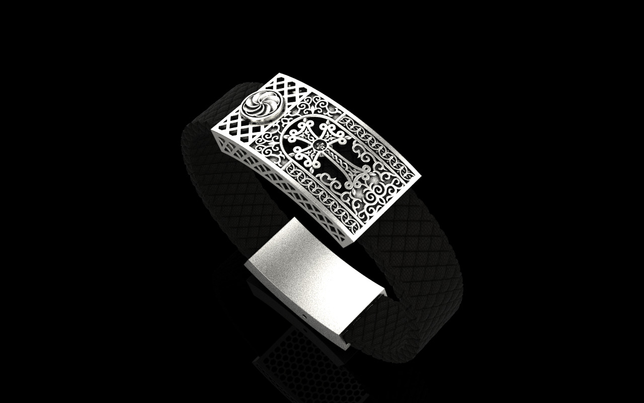 Man cross bracelet model 1331 3D print model_2