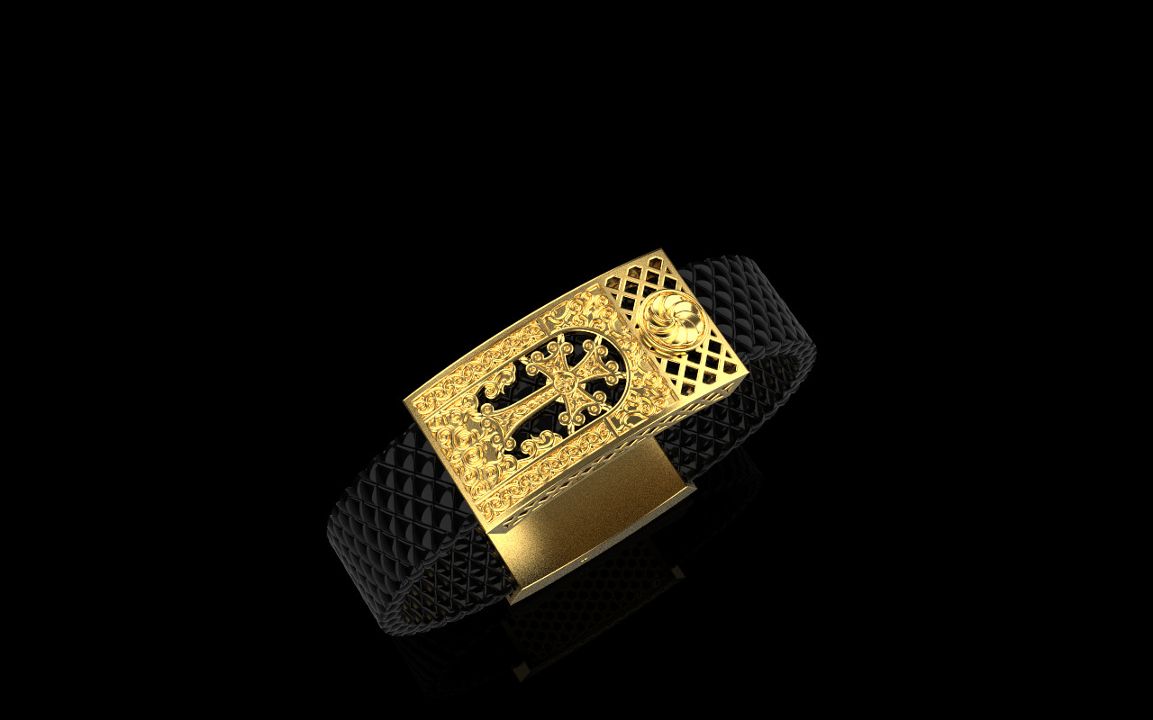 Man cross bracelet model 1331 3D print model_27