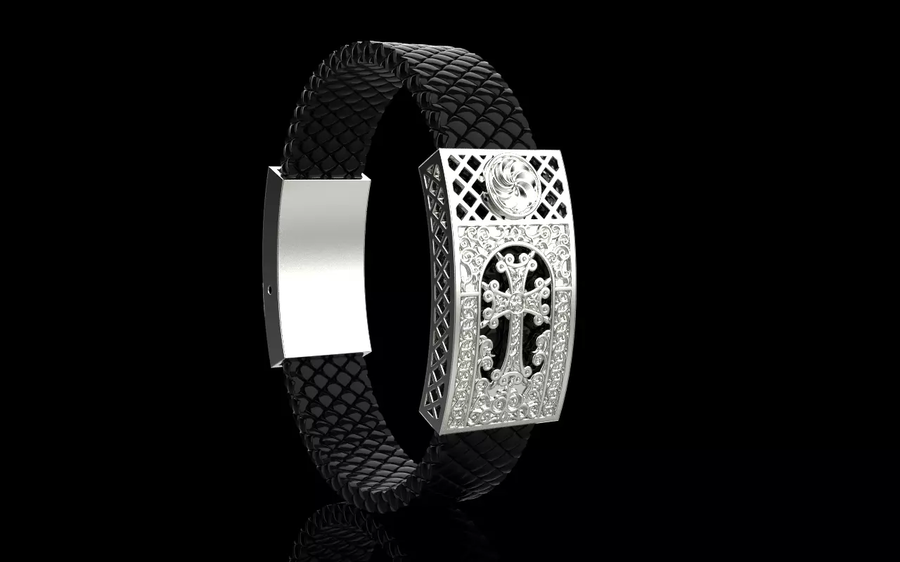 Man cross bracelet model 1331 3D print model_0