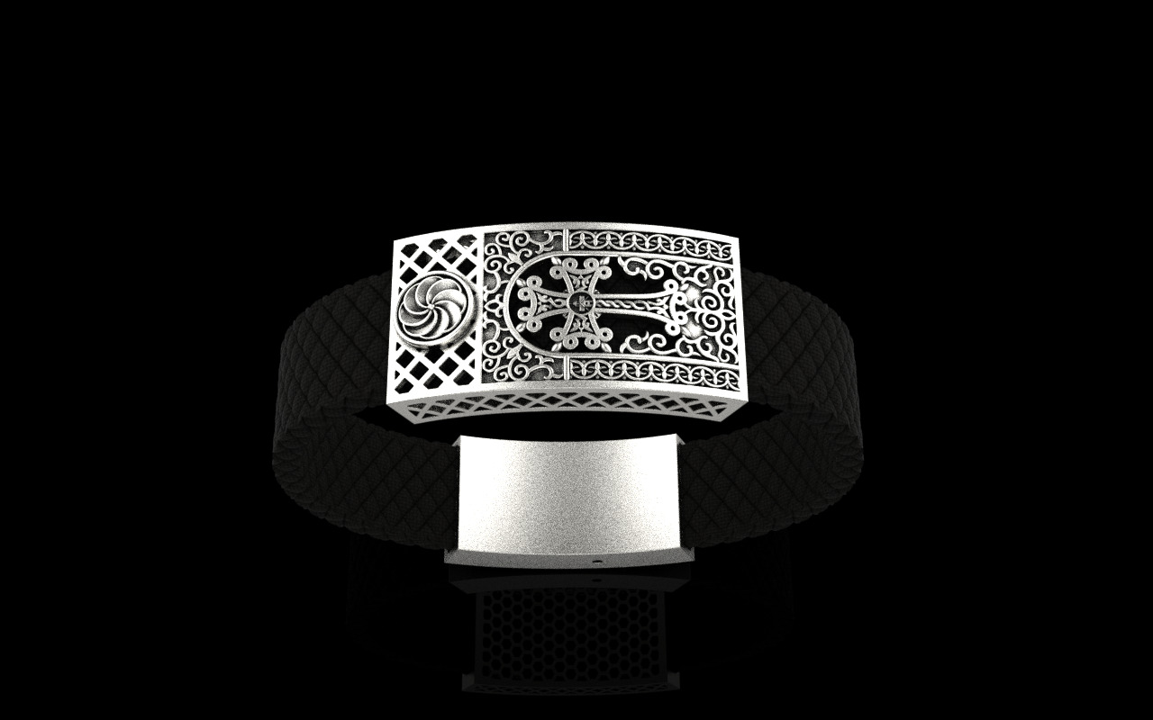 Man cross bracelet model 1331 3D print model_1