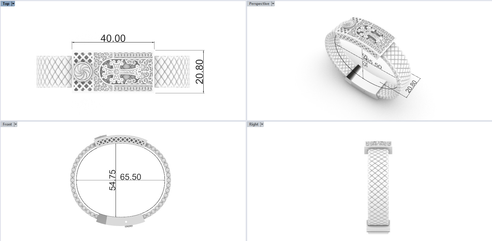 Man cross bracelet model 1331 3D print model_25