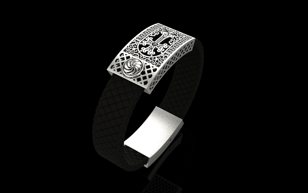 Man cross bracelet model 1331 3D print model_3