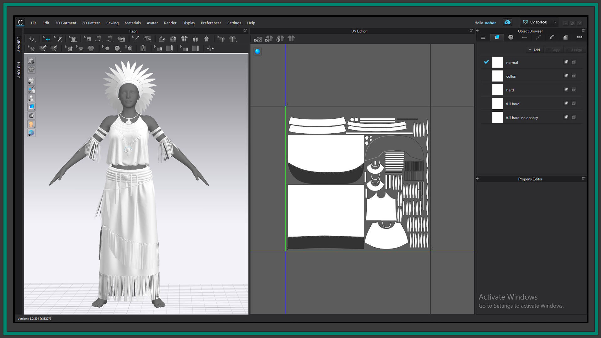 female Regalia outfit with texture 3D model_6