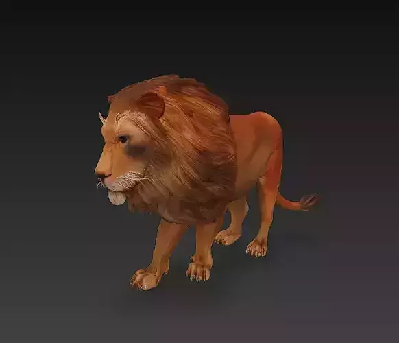 Lion 3D Model Basic - Low Poly Simple