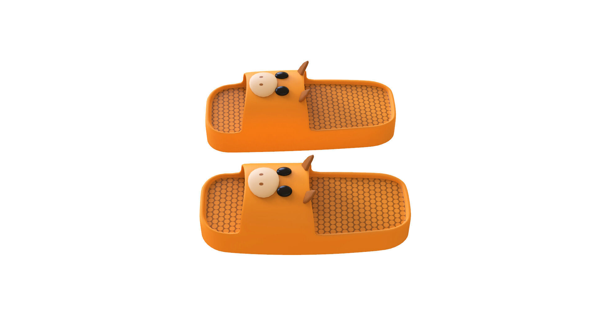 Cow Shape Slippers Low-poly 3D model_1