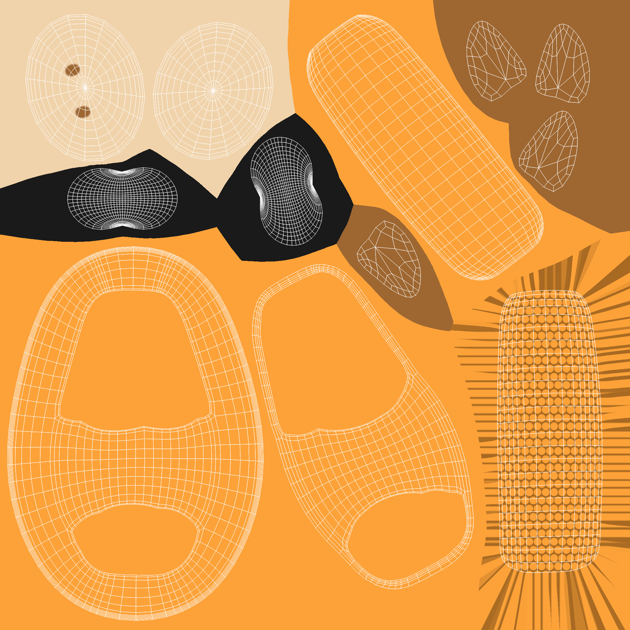 Cow Shape Slippers Low-poly 3D model_6