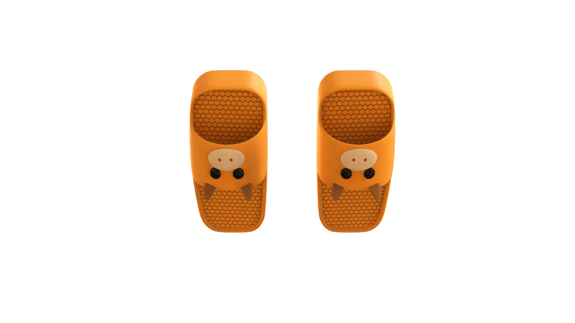 Cow Shape Slippers Low-poly 3D model_3