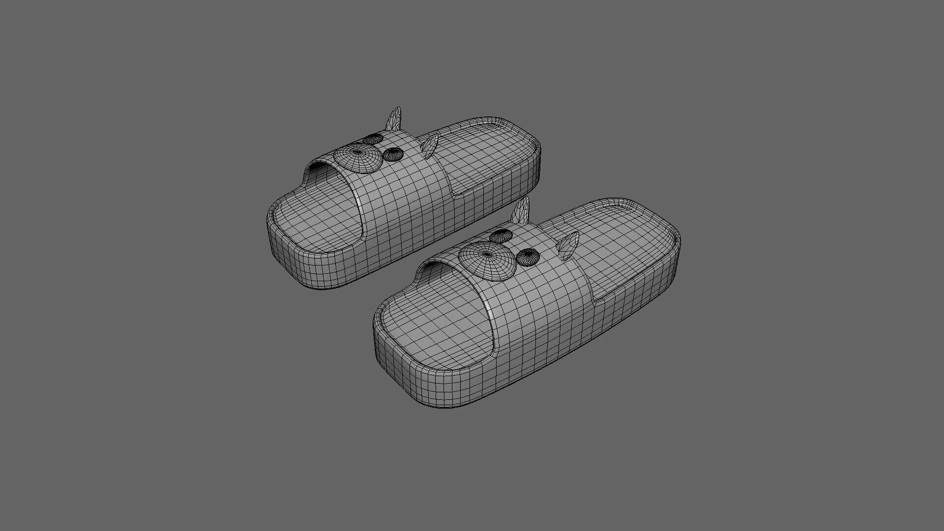 Cow Shape Slippers Low-poly 3D model_5