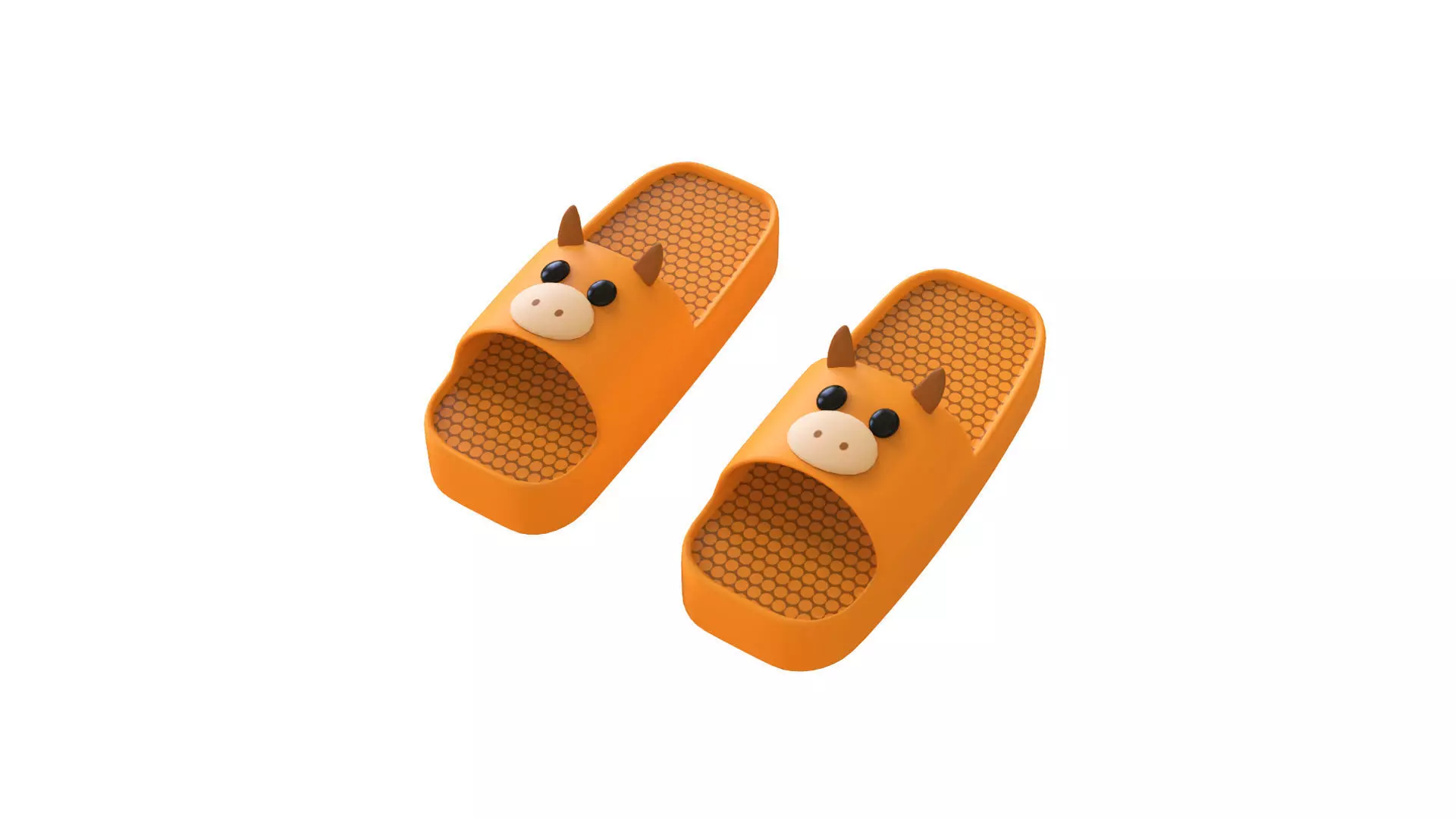 Cow Shape Slippers Low-poly 3D model_0