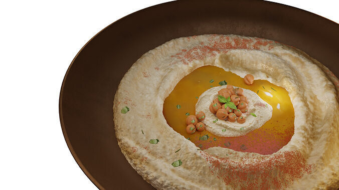 HUMUS BOWL Low-poly 3D model 4
