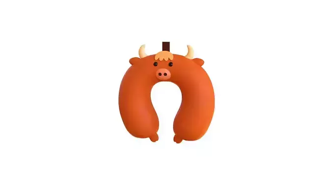 Cow Neck Pillow Low-poly 3D model
