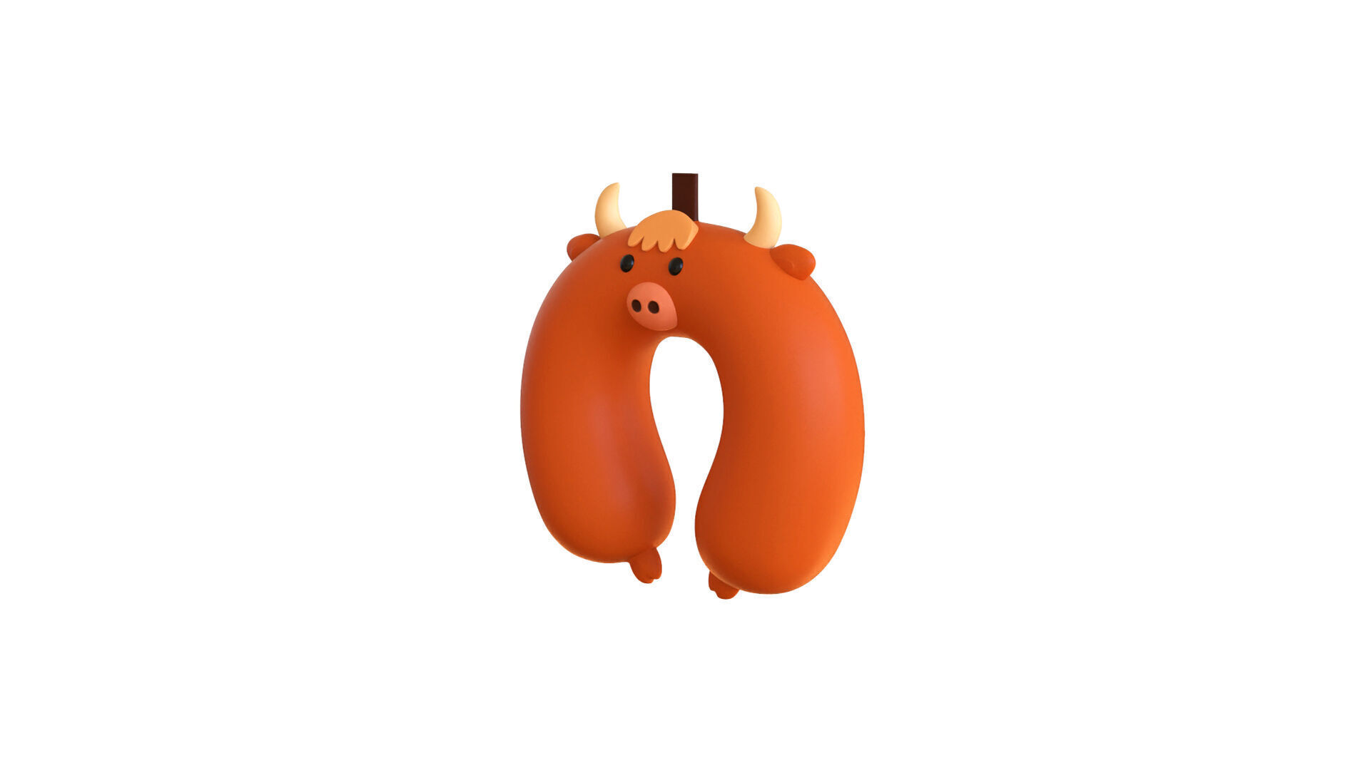 Cow Neck Pillow Low-poly 3D model_1