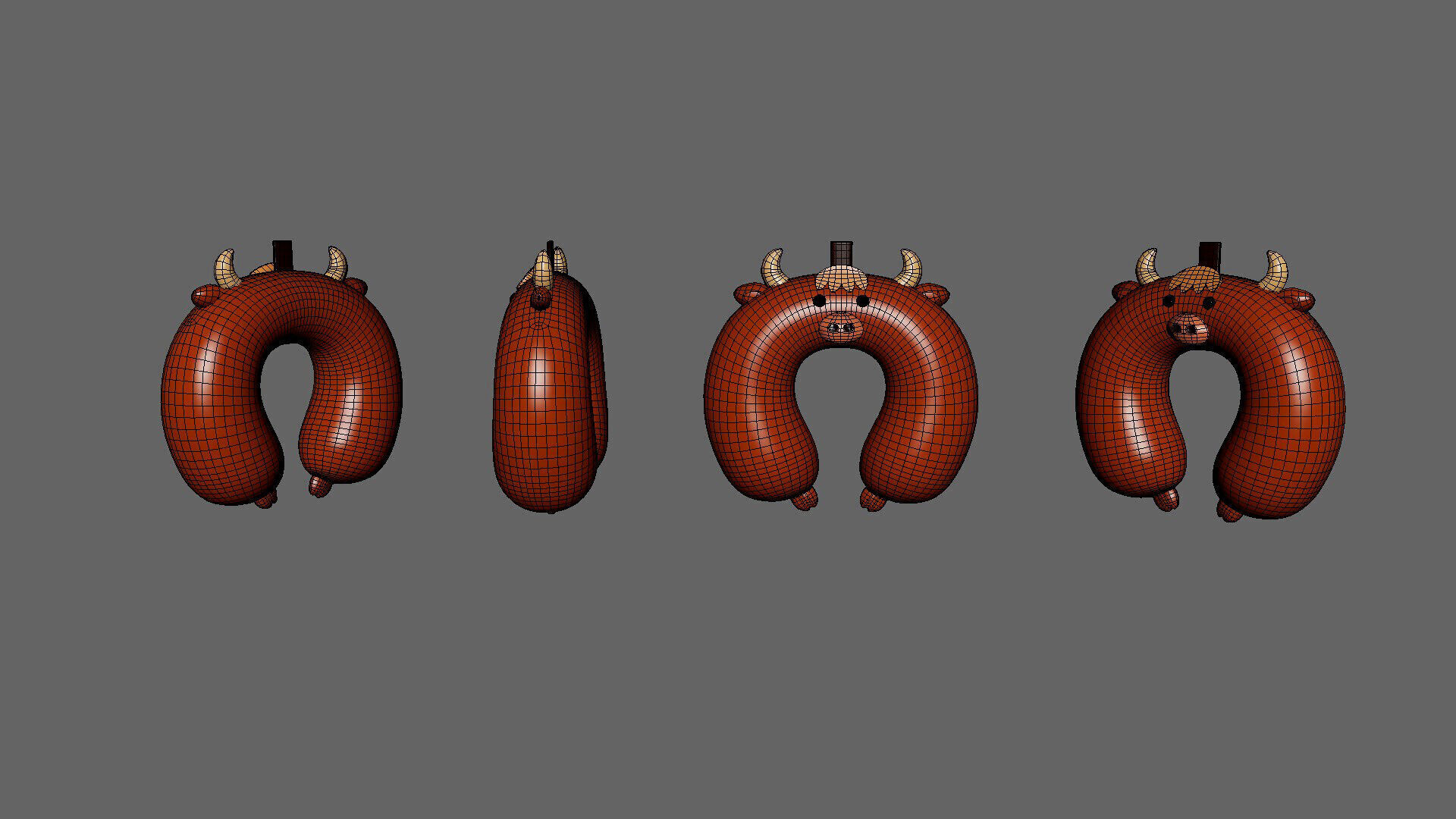 Cow Neck Pillow Low-poly 3D model_4