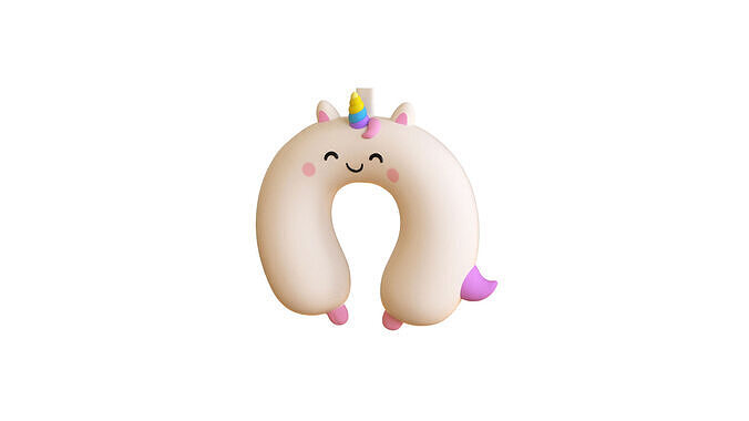 Unicorn Neck Pillow  Low-poly 3D model