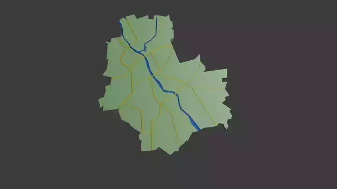 Low Poly map of Warsaw
