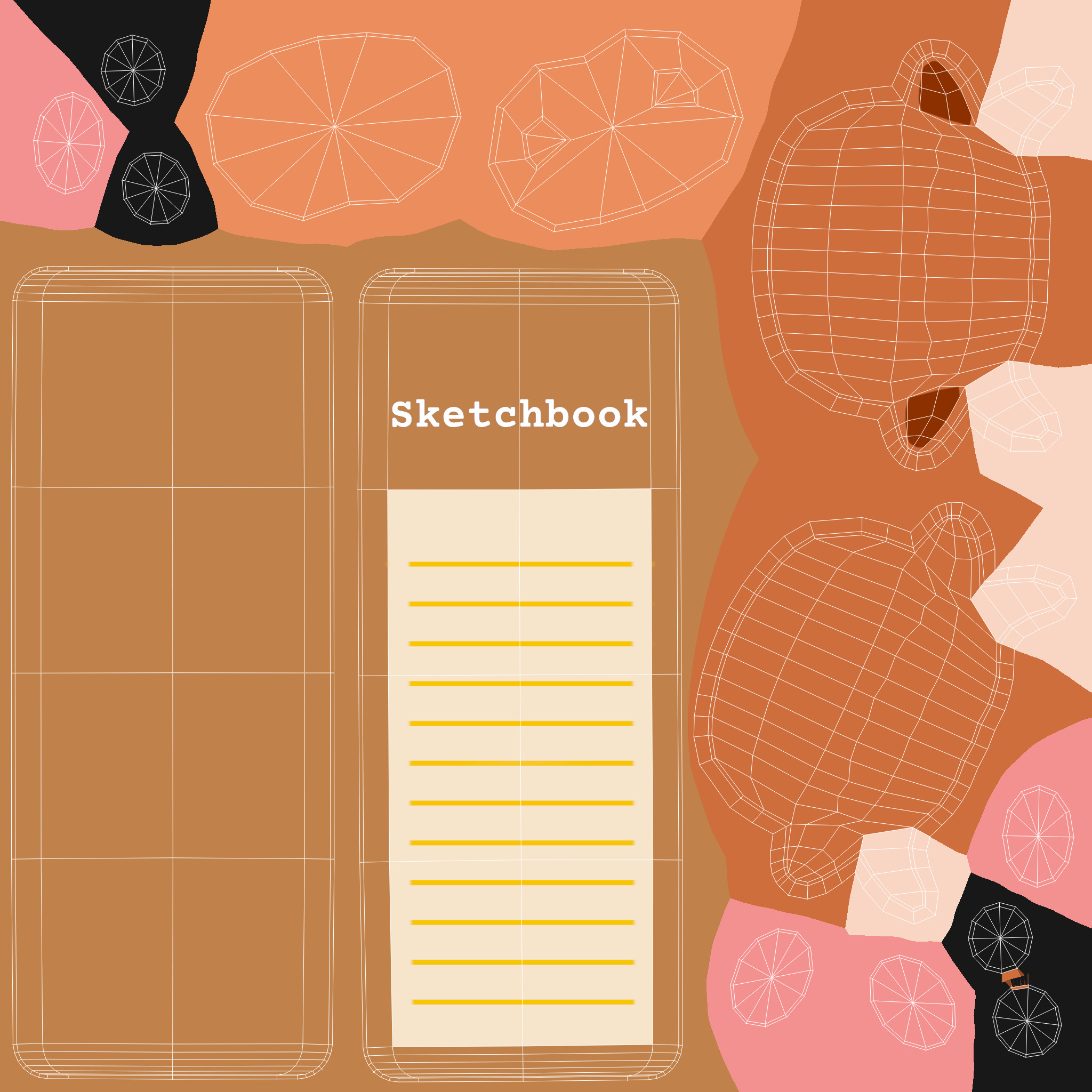 Cow Sketchbook  Low-poly 3D model_5