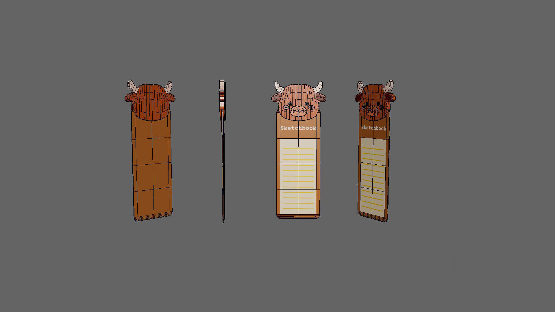 Cow Sketchbook  Low-poly 3D model_4
