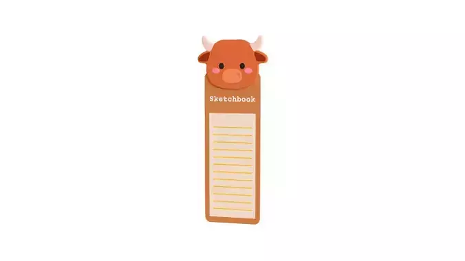 Cow Sketchbook  Low-poly 3D model