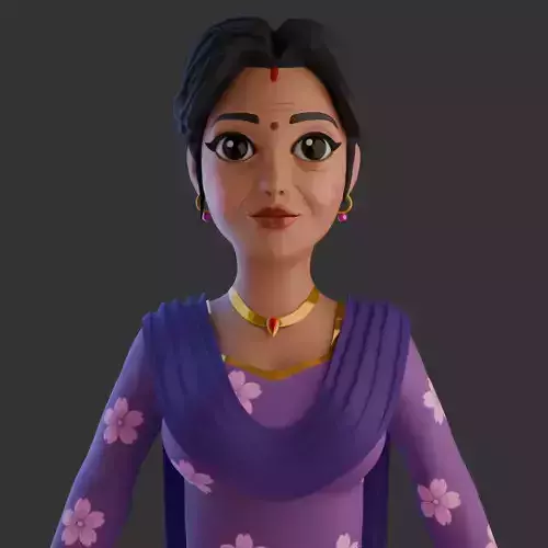 Indian Female Low-poly 3D model Indian Female Low-poly 3D model