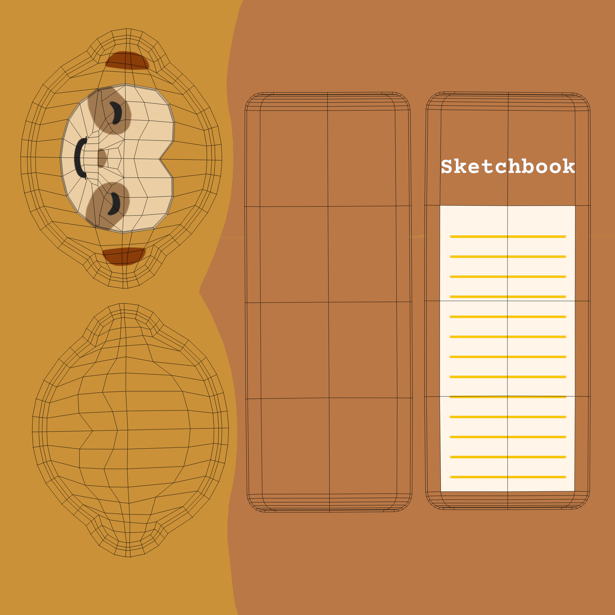 Sloth Sketchbook  Low-poly 3D model_3