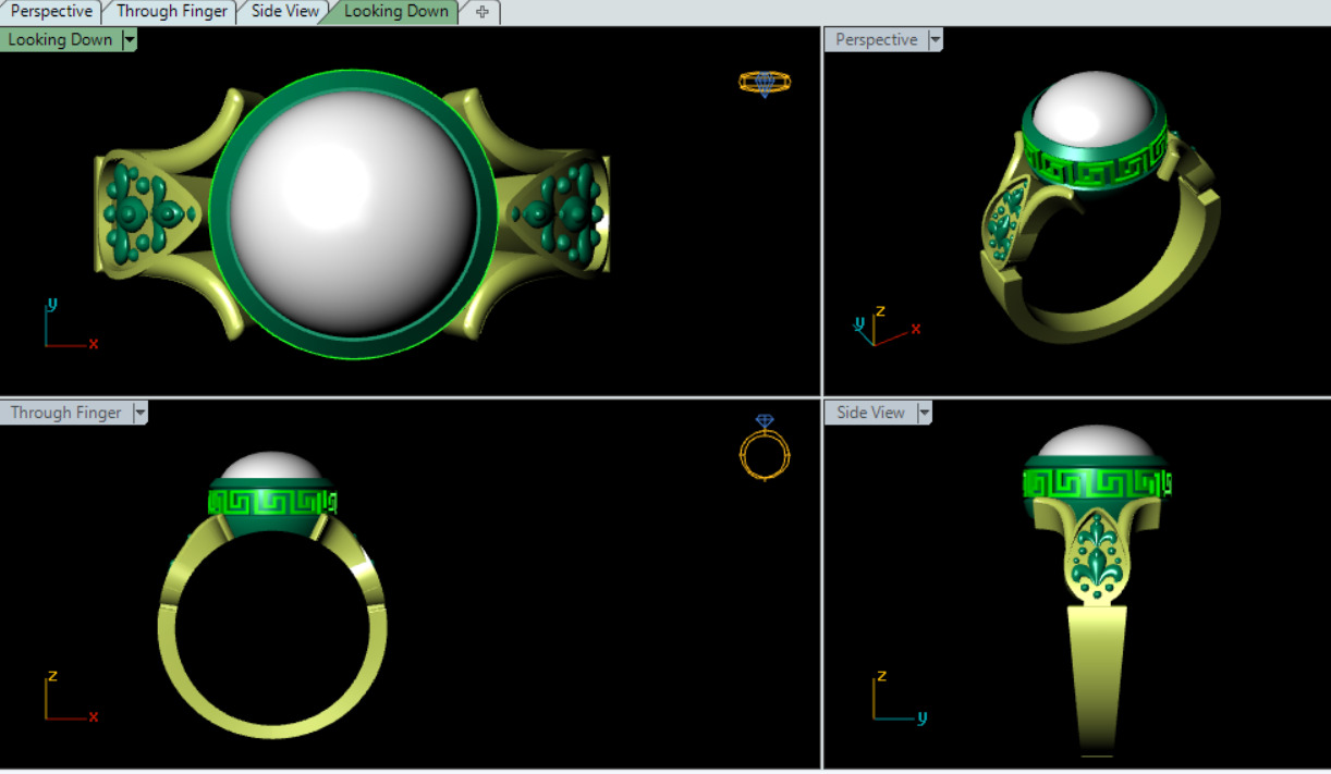 women ring 3D print model_10