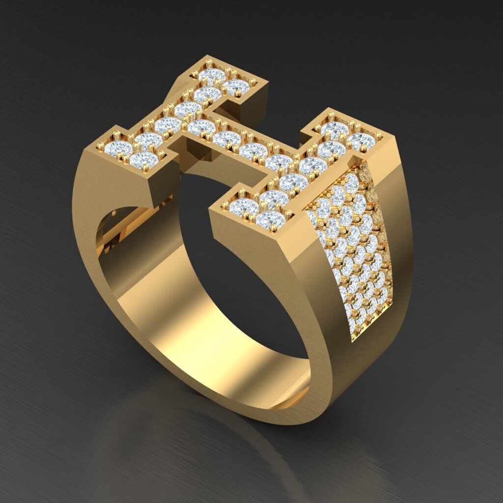 Man Ring New Design 2MR009 3D print model_7