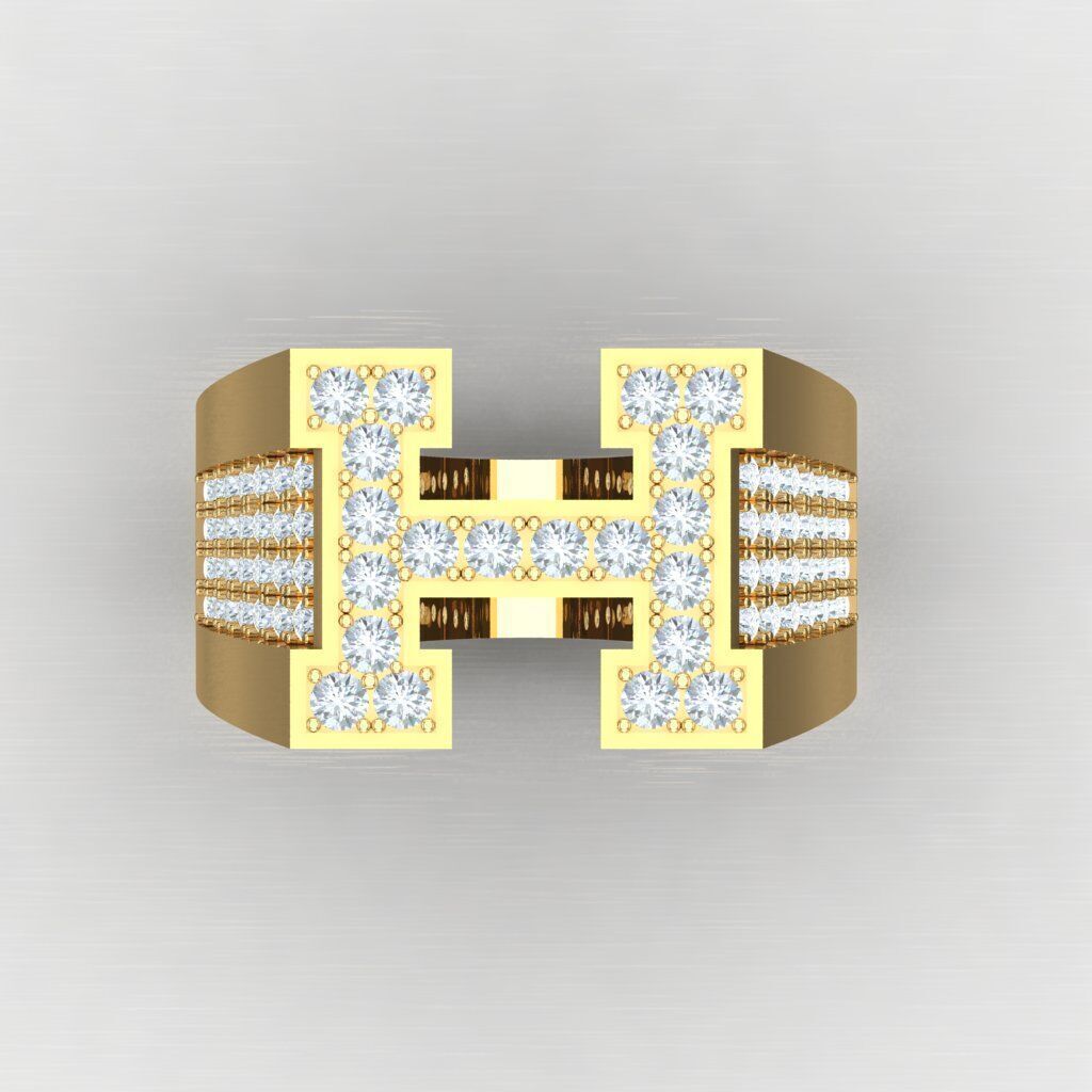 Man Ring New Design 2MR009 3D print model_9