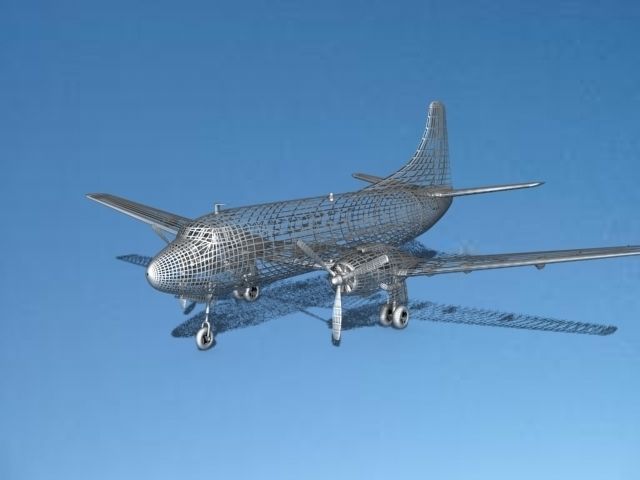 Martin 202 Bare Metal 3D model_10