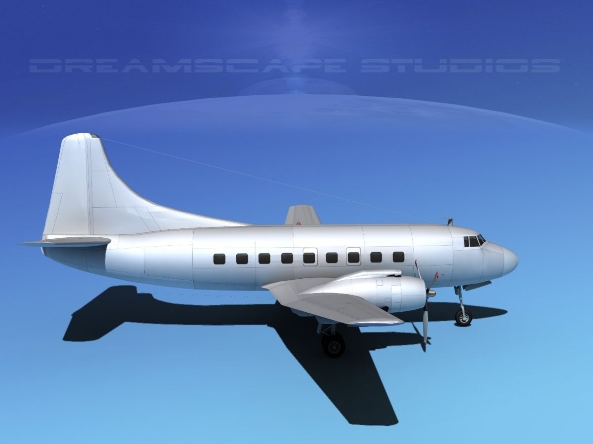 Martin 202 Bare Metal 3D model_4